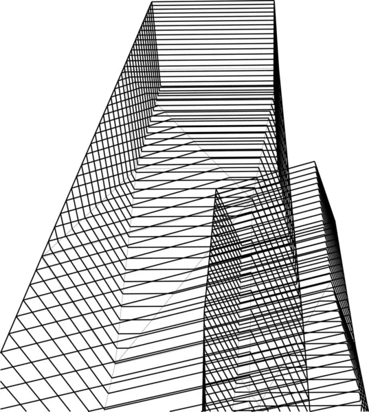 Formas Geométricas Mínimas Linhas Arquitetônicas —  Vetores de Stock