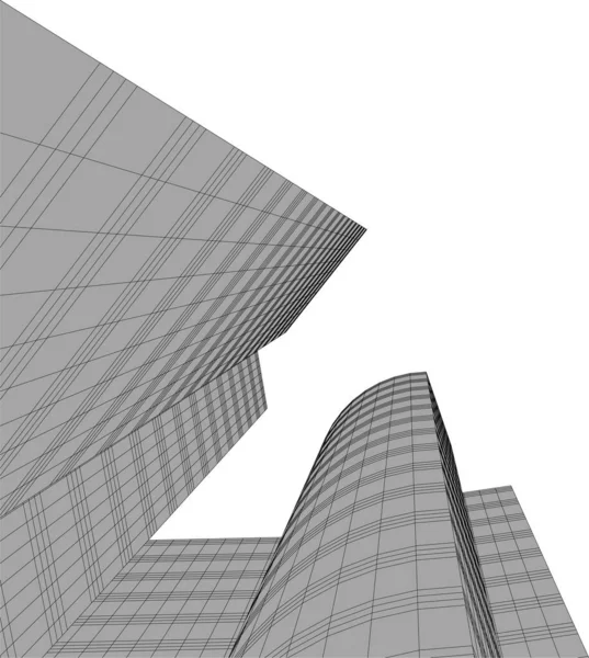 Linhas Abstratas Desenho Conceito Arte Arquitetônica Formas Geométricas Mínimas — Vetor de Stock