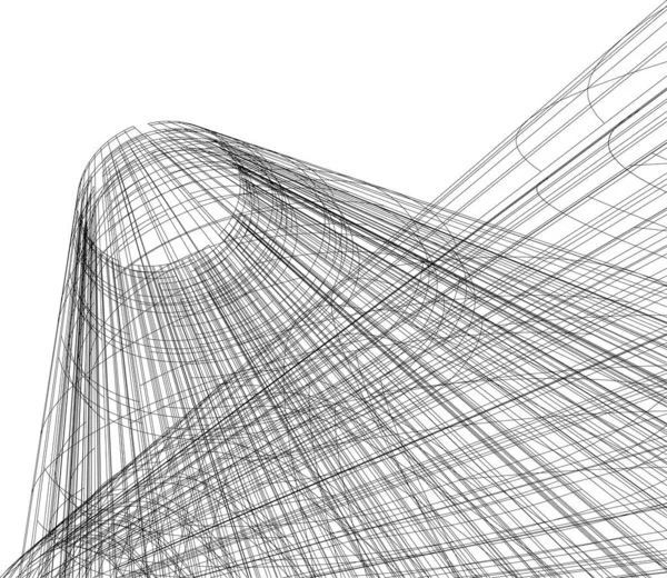 Linhas Abstratas Desenho Conceito Arte Arquitetônica Formas Geométricas Mínimas — Vetor de Stock