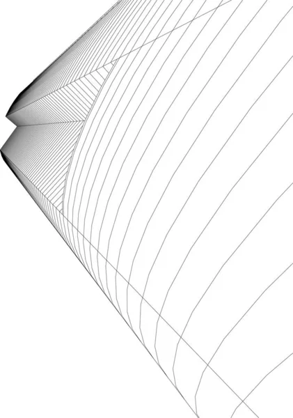 Mimari Sanat Konseptinde Soyut Çizgiler Minimum Geometrik Şekiller — Stok Vektör