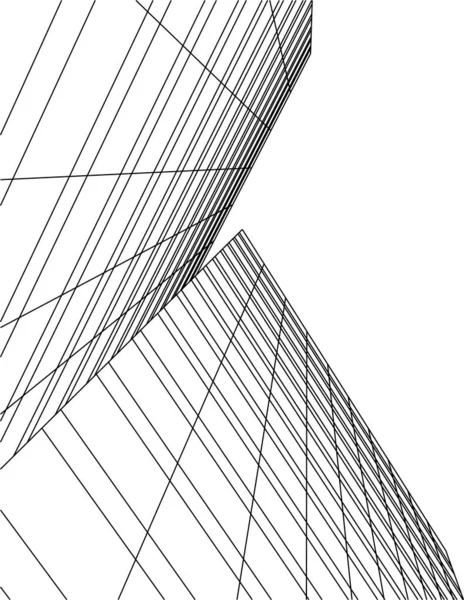 Formas Geométricas Mínimas Líneas Arquitectónicas — Vector de stock