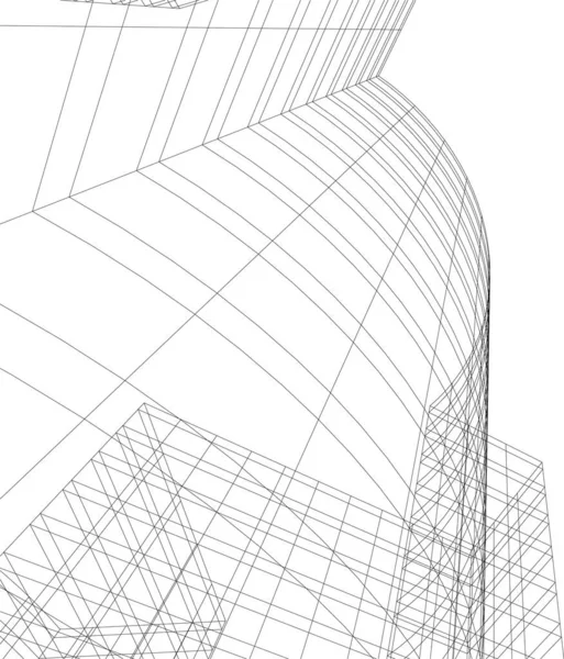 Líneas Abstractas Dibujo Concepto Arte Arquitectónico Formas Geométricas Mínimas — Archivo Imágenes Vectoriales