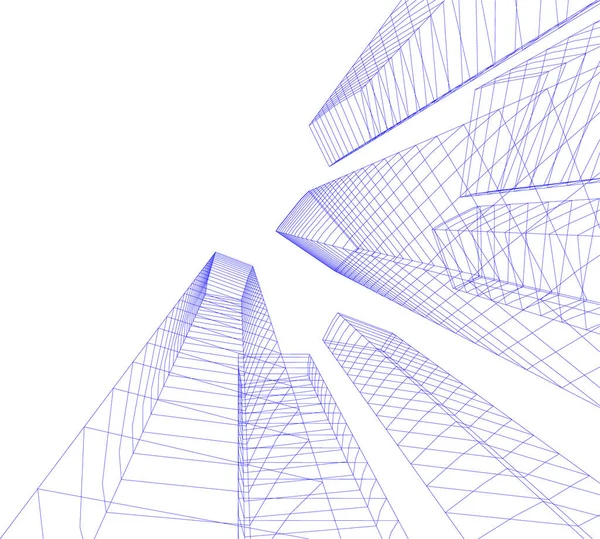 Abstrakte Zeichnungslinien Architektonischen Kunstkonzept Minimale Geometrische Formen — Stockvektor