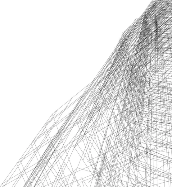 Linhas Abstratas Desenho Conceito Arte Arquitetônica Formas Geométricas Mínimas —  Vetores de Stock