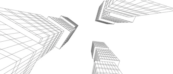 Lignes Dessin Abstraites Dans Concept Art Architectural Formes Géométriques Minimales — Image vectorielle