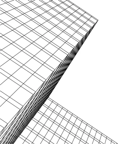 Lignes Dessin Abstraites Dans Concept Art Architectural Formes Géométriques Minimales — Image vectorielle