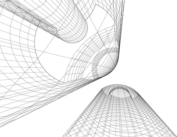 Líneas Abstractas Dibujo Concepto Arte Arquitectónico Formas Geométricas Mínimas — Archivo Imágenes Vectoriales