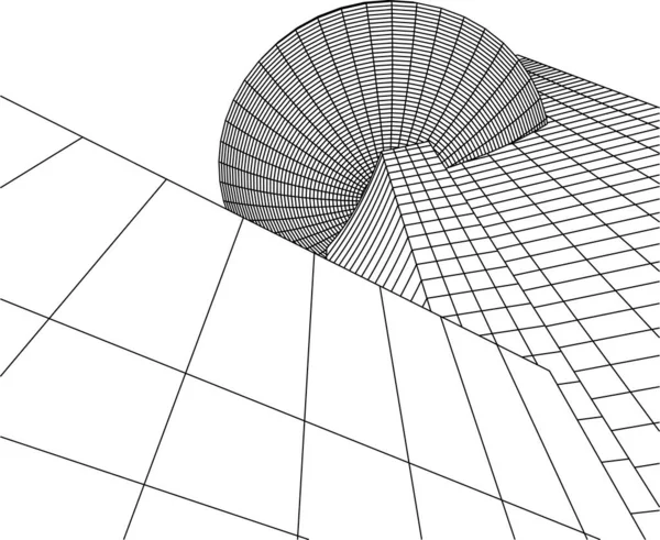 Lignes Dessin Abstraites Dans Concept Art Architectural Formes Géométriques Minimales — Image vectorielle