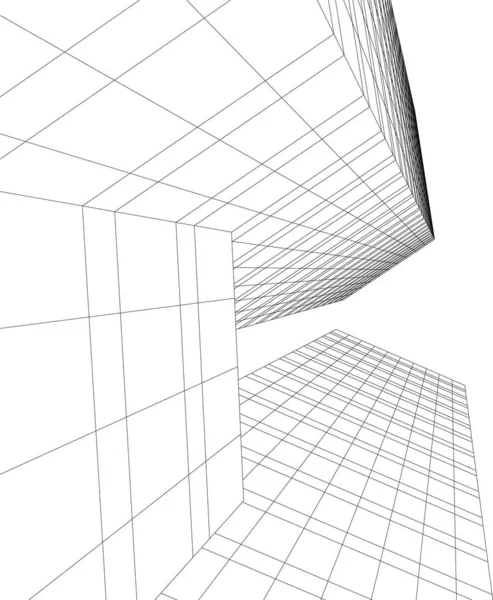 Lignes Dessin Abstraites Dans Concept Art Architectural Formes Géométriques Minimales — Image vectorielle