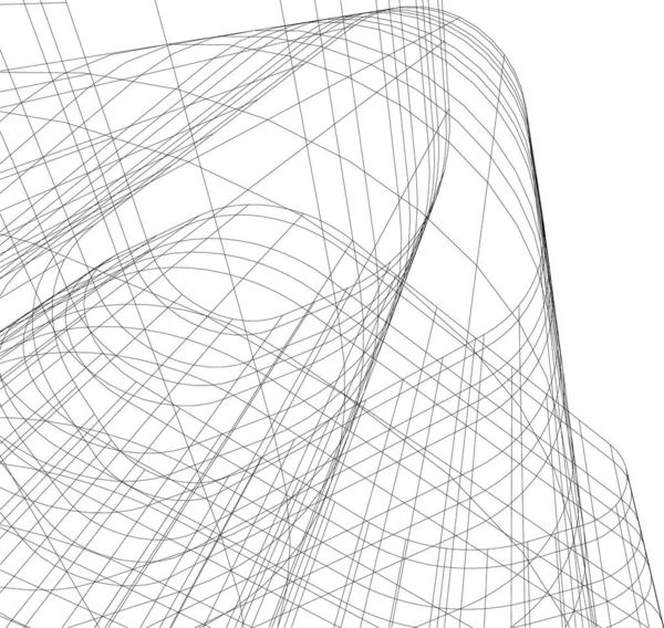 Lignes Dessin Abstraites Dans Concept Art Architectural Formes Géométriques Minimales — Image vectorielle