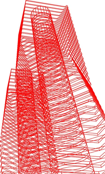 Abstrakte Zeichnungslinien Architektonischen Kunstkonzept Minimale Geometrische Formen — Stockvektor