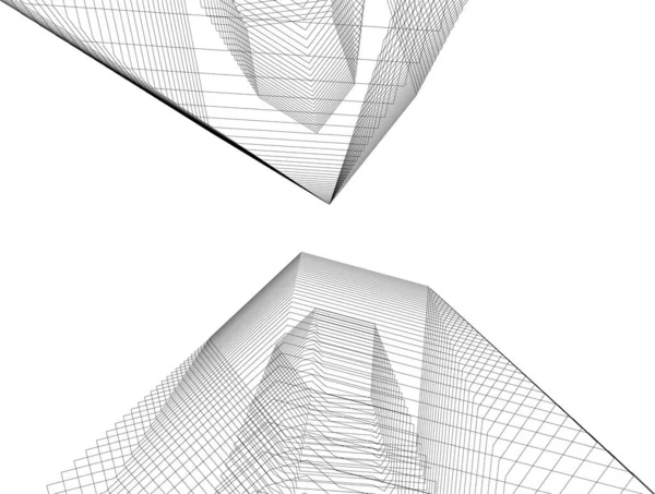 Abstrakte Zeichnungslinien Architektonischen Kunstkonzept Minimale Geometrische Formen — Stockvektor