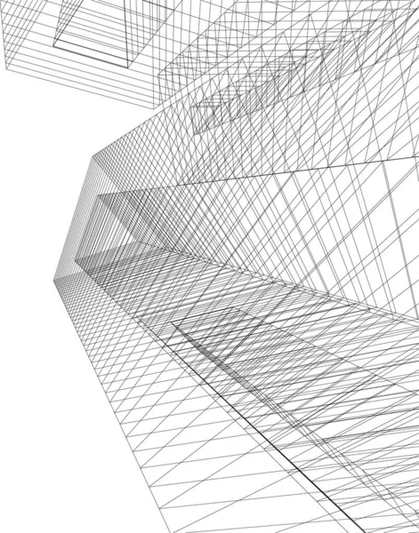 Abstrakcyjne Linie Rysunku Koncepcji Sztuki Architektonicznej Minimalne Kształty Geometryczne — Wektor stockowy