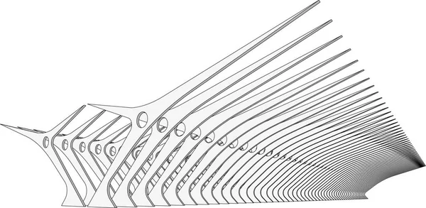 Líneas Abstractas Dibujo Concepto Arte Arquitectónico Formas Geométricas Mínimas — Vector de stock