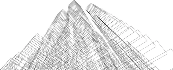 Lignes Dessin Abstraites Dans Concept Art Architectural Formes Géométriques Minimales — Image vectorielle