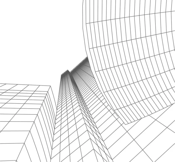 Lignes Dessin Abstraites Dans Concept Art Architectural Formes Géométriques Minimales — Image vectorielle