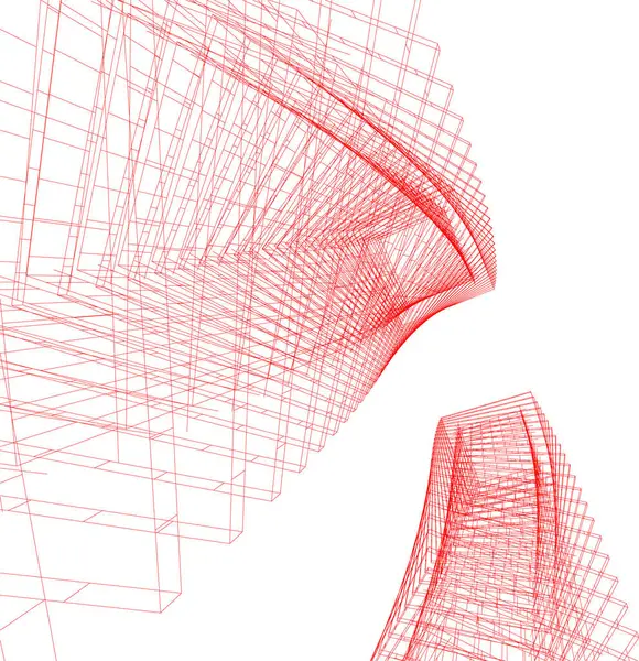 Lignes Dessin Abstraites Dans Concept Art Architectural Formes Géométriques Minimales — Image vectorielle