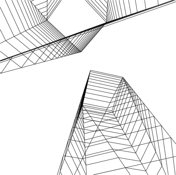 Minimale Geometrische Vormen Architectonische Lijnen — Stockvector