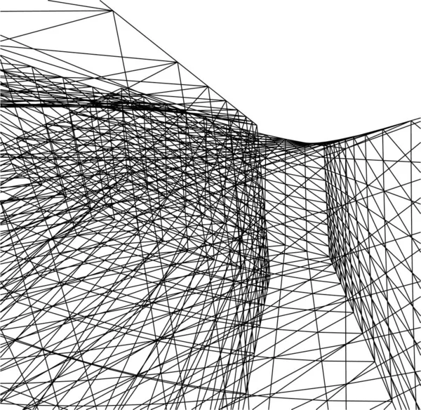 Abstracte Tekenlijnen Architectonisch Kunstconcept Minimale Geometrische Vormen — Stockvector