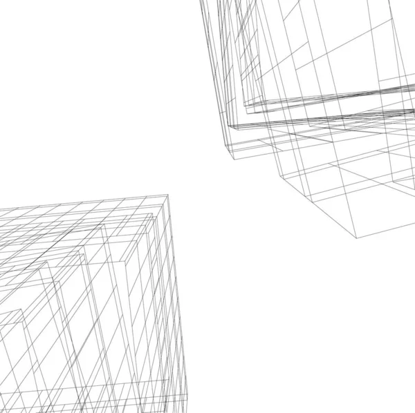 Lignes Dessin Abstraites Dans Concept Art Architectural Formes Géométriques Minimales — Image vectorielle