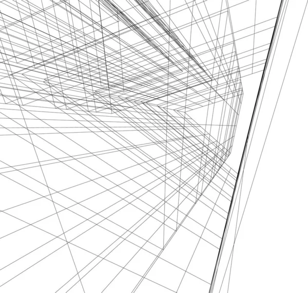 Abstrakcyjne Linie Rysunku Koncepcji Sztuki Architektonicznej Minimalne Kształty Geometryczne — Wektor stockowy