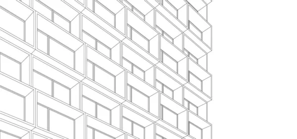 Lignes Dessin Abstraites Dans Concept Art Architectural Formes Géométriques Minimales — Image vectorielle