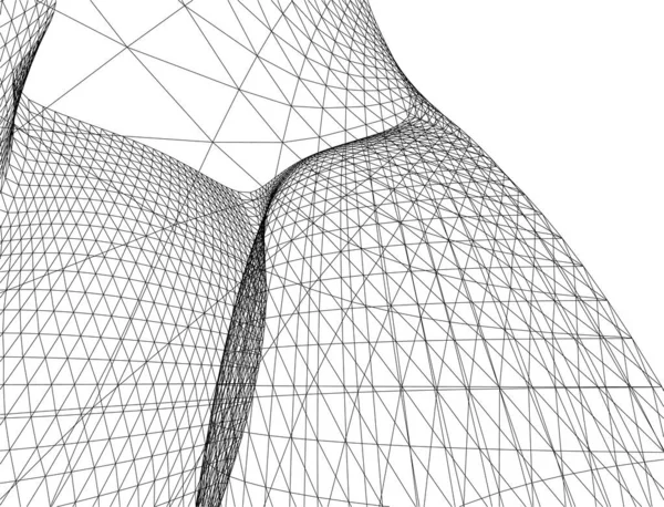 Abstrakcyjne Linie Rysunku Koncepcji Sztuki Architektonicznej Minimalne Kształty Geometryczne — Wektor stockowy