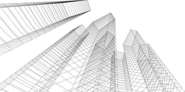 Linhas Abstratas Desenho Conceito Arte Arquitetônica Formas Geométricas Mínimas —  Vetores de Stock