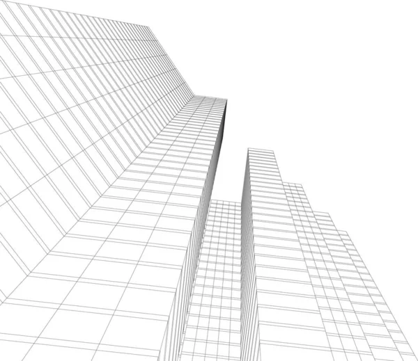 Linhas Abstratas Desenho Conceito Arte Arquitetônica Formas Geométricas Mínimas — Vetor de Stock