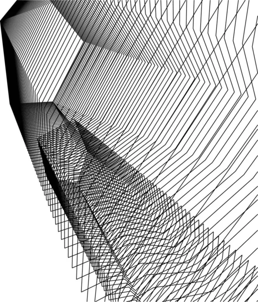 Lignes Dessin Abstraites Dans Concept Art Architectural Formes Géométriques Minimales — Image vectorielle