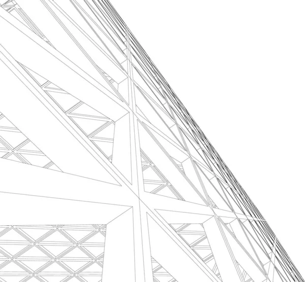 Abstracte Tekenlijnen Architectonisch Kunstconcept Minimale Geometrische Vormen — Stockvector