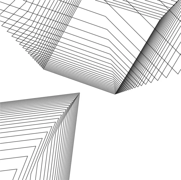 Minimal Geometrik Şekiller Mimari Çizgiler — Stok Vektör