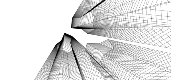 Lignes Dessin Abstraites Dans Concept Art Architectural Formes Géométriques Minimales — Image vectorielle