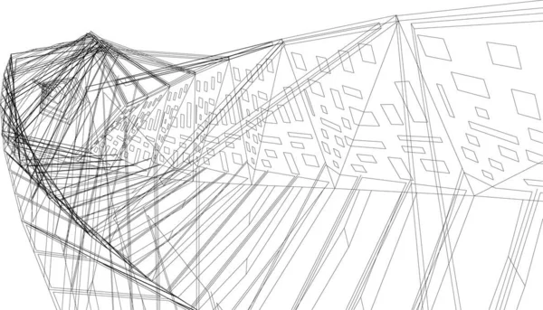 Abstrakcyjne Linie Rysunku Koncepcji Sztuki Architektonicznej Minimalne Kształty Geometryczne — Wektor stockowy