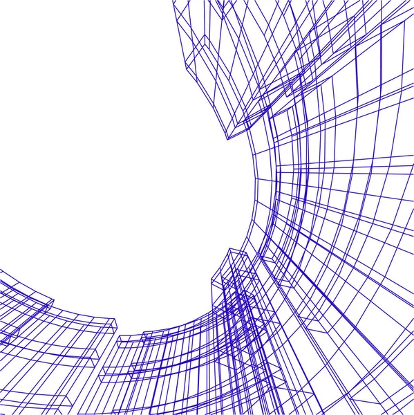 Linhas Abstratas Desenho Conceito Arte Arquitetônica Formas Geométricas Mínimas —  Vetores de Stock