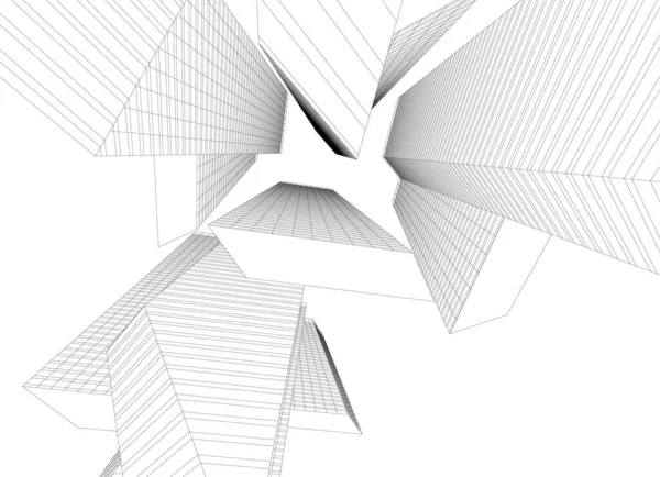 Mimari Sanat Konseptinde Soyut Çizgiler Minimum Geometrik Şekiller — Stok Vektör