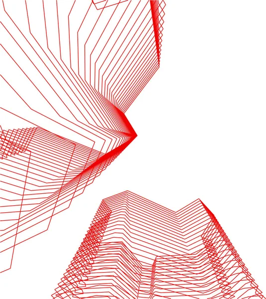 Linhas Abstratas Desenho Conceito Arte Arquitetônica Formas Geométricas Mínimas — Vetor de Stock