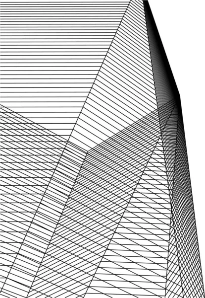 Lignes Dessin Abstraites Dans Concept Art Architectural Formes Géométriques Minimales — Image vectorielle