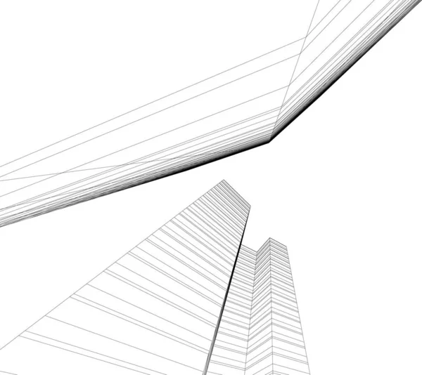 建築芸術の概念における抽象的な線や最小限の幾何学的形状 — ストックベクタ
