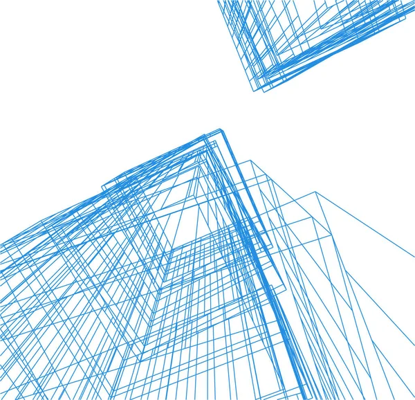 Abstracte Tekenlijnen Architectonisch Kunstconcept Minimale Geometrische Vormen — Stockvector