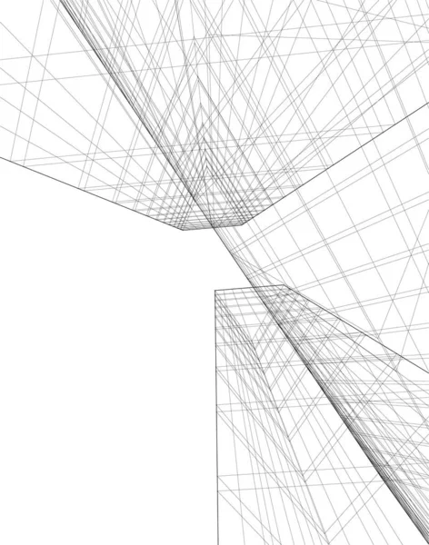 Abstrakcyjne Linie Rysunku Koncepcji Sztuki Architektonicznej Minimalne Kształty Geometryczne — Wektor stockowy