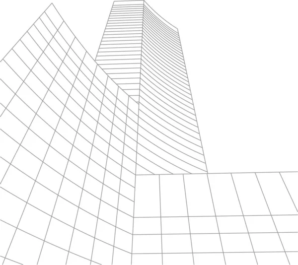 Líneas Abstractas Dibujo Concepto Arte Arquitectónico Formas Geométricas Mínimas — Archivo Imágenes Vectoriales