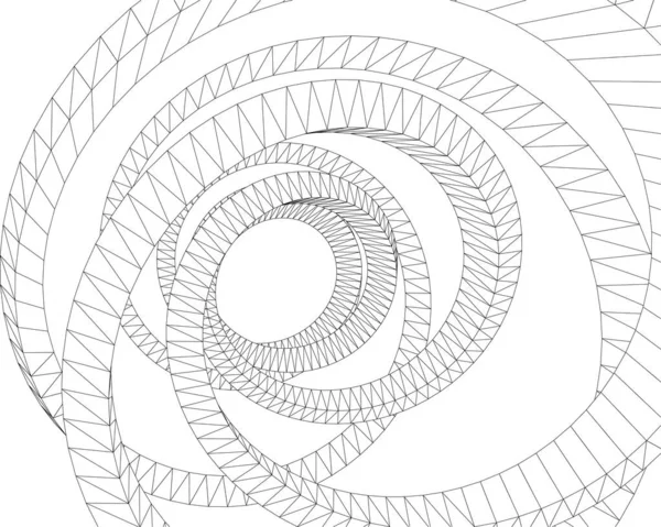 Abstrakte Zeichnungslinien Architektonischen Kunstkonzept Minimale Geometrische Formen — Stockvektor