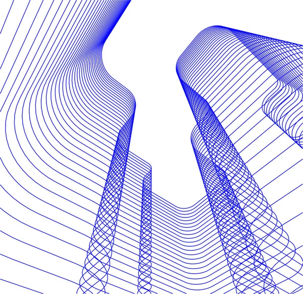 Abstrakte Zeichnungslinien Architektonischen Kunstkonzept Minimale Geometrische Formen — Stockvektor