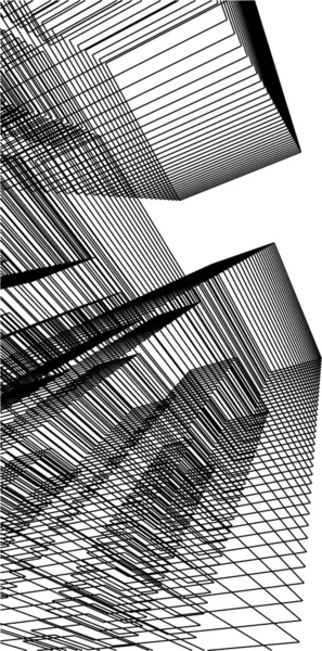 Lignes Dessin Abstraites Dans Concept Art Architectural Formes Géométriques Minimales — Image vectorielle