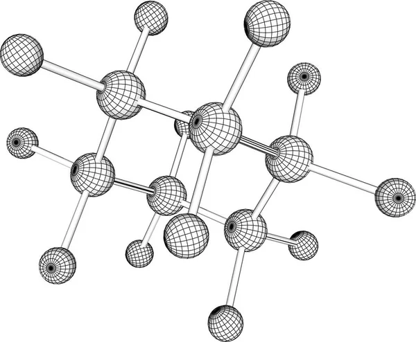 Esquema Moléculas Blanco Negro Ilustración Vectorial — Archivo Imágenes Vectoriales