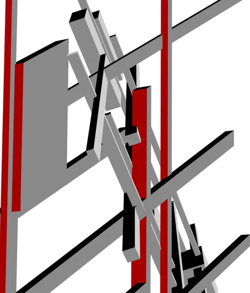 Linhas Abstratas Desenho Conceito Arte Arquitetônica Formas Geométricas Mínimas —  Vetores de Stock