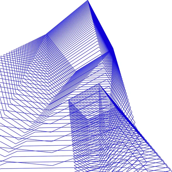 Lignes Dessin Abstraites Dans Concept Art Architectural Formes Géométriques Minimales — Image vectorielle