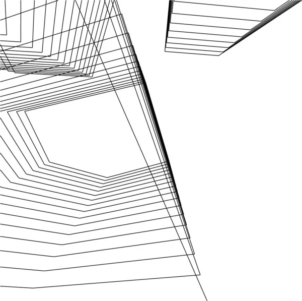 Abstracte Tekenlijnen Architectonisch Kunstconcept Minimale Geometrische Vormen — Stockvector