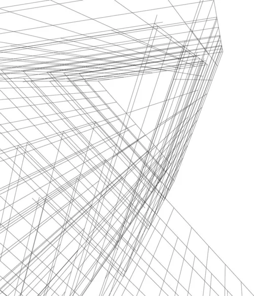 Abstrakte Zeichnungslinien Architektonischen Kunstkonzept Minimale Geometrische Formen — Stockvektor